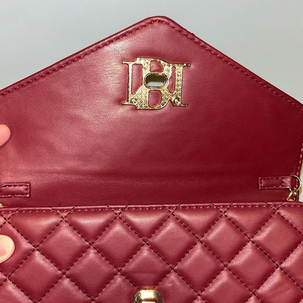 NWT Badgley Mischka crossbody diamond quilted envelope clutch - Picture 4 of 9